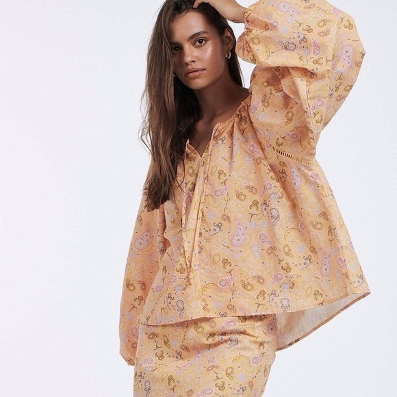 Charlie Holiday Tops - Charlie Holiday Josie Oversized Blouse S Anthropologie Resortwear Beach Linen